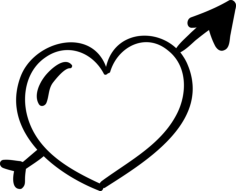 Heart And Arrow Sticker Svg Vector, Free Vectors File